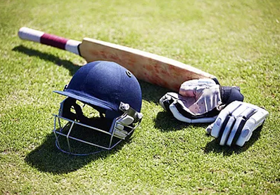 Cricket bat and hat